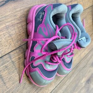 Under Armour Kids Pink and Gray Athletic Sneakers
